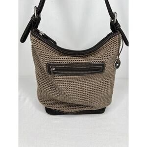 The Sak Purse Womens Brown Tan Crochet Shoulder Bag